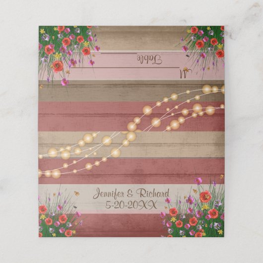 バ素朴ンウッドワイルドフラワー結婚ズ | 座席表 プレイスカード (外部開封)