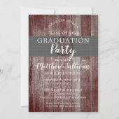 バ素朴ンウッドワゴンホイール卒業パーティー 招待状 (正面)