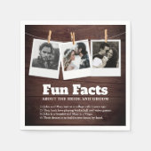 バ素朴ンウッド写真コラージュおもしろいファクト結婚ズ スタンダードカクテルナプキン (正面)