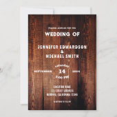 バ素朴ンウッド地方の結婚式 招待状 (正面)