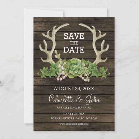 バ素朴ンウッド多肉質〔雄ジカの〕枝角保存日 案内状 (正面)