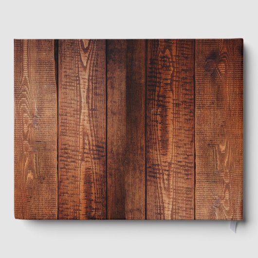 バ素朴ンウッド新郎新婦フォト結婚ー ゲストブック (裏面)