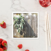 バ素朴ンウッド植物性の緑のキラキラ光 スタンダードカクテルナプキン (インサイチュ)