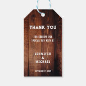 バ素朴ンウッド田舎の結婚式ありがとう ギフトタグ (正面)