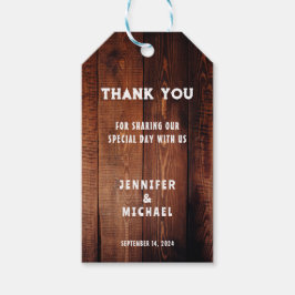 バ素朴ンウッド田舎の結婚式ありがとう ギフトタグ