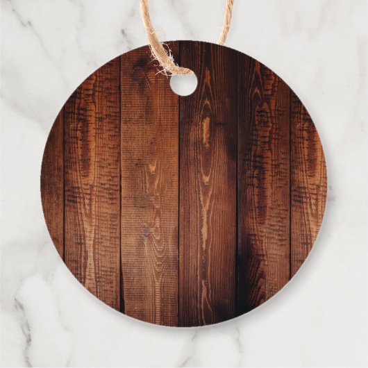 バ素朴ンウッド田舎の結婚式ありがとう フェイバータグ (裏面)