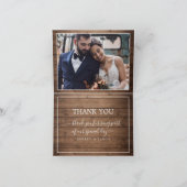 バ素朴ンウッド結婚の写真ありがとう サンキューカード (内部)