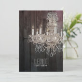 バ素朴ンウッド結婚シャンデリア 招待状 (スタンド正面)