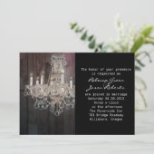 バ素朴ンウッド結婚シャンデリア 招待状 (スタンド正面)