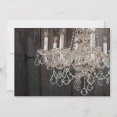 バ素朴ンウッド結婚シャンデリア 招待状 (裏面)