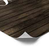 バ素朴ンウッド結婚ズゲストブックサイン ポスター (角)