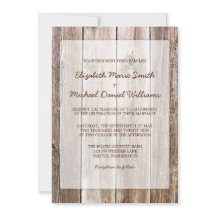バ素朴ンウッド結婚式招待状