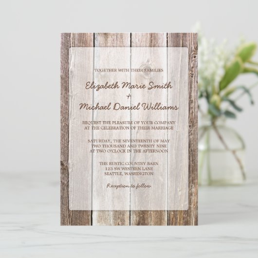 バ素朴ンウッド結婚式招待状 招待状 (スタンド正面)