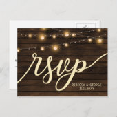 バ素朴ンウッド結婚式招待状svpポストカード インビテーションポストカード (正面/裏面)