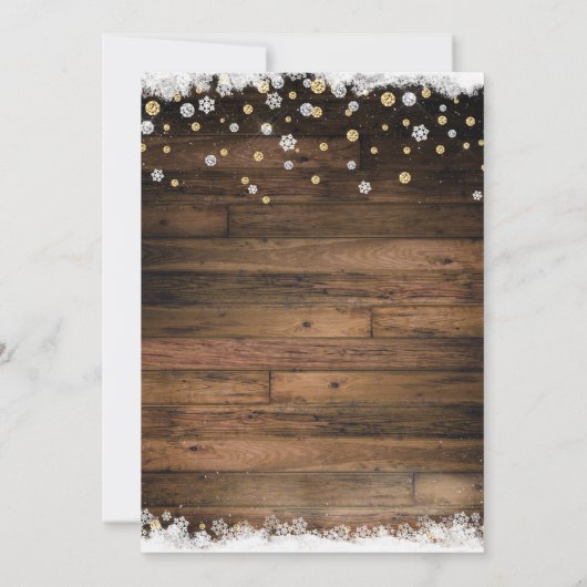 バ素朴ンウッド金ゴールドシルバーウィンタースウィート16パーティー 招待状 (裏面)