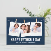 バ素朴ンウッド3フォトコラージュ父の日カード (スタンド正面)