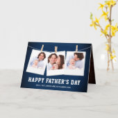 バ素朴ンウッド3フォトコラージュ父の日 カード (黄色い花)