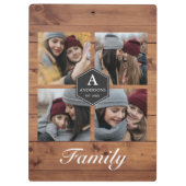 バ素朴ンウッド4写真ファミリーフォトコラージュ クリップボード (裏面)