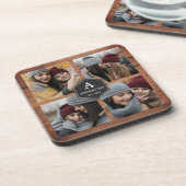 バ素朴ンウッド4写真ファミリーフォトコラージュ コースター (左側)