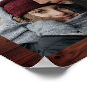 バ素朴ンウッド4写真ファミリーフォトコラージュ ポスター (角)