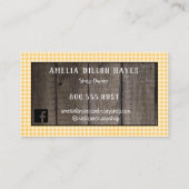 バ素朴ンウッド&ギンガムサンフラワーカントリー 名刺 (裏面)