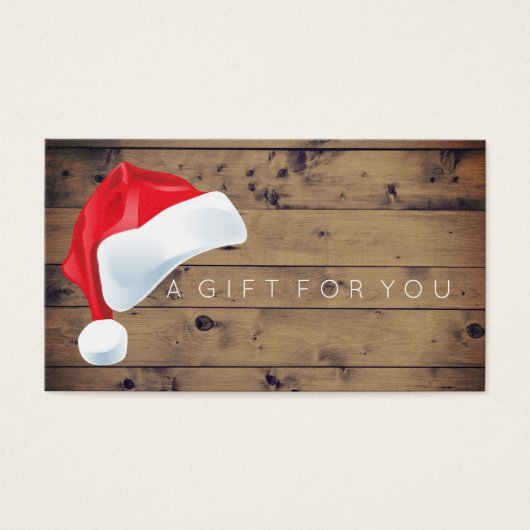 バ素朴ンウッド |サンタギフトカード証明書 (正面)