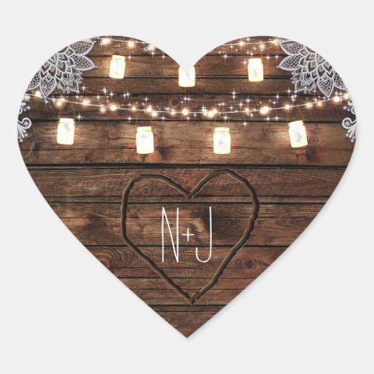 バ素朴ンウッド&メイソンジャース結婚式の引き出物 ハートシール (正面)