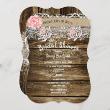 バ素朴ンウッド&レースブライダルシャワー