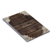 バ素朴ンウッド&レースロマンチックエレガントカスタム ノートブック (右側)