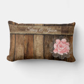 バ素朴ンウッド&レース結婚式の引き出物 ランバークッション (正面)