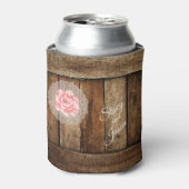 バ素朴ンウッド&レース結婚式の引き出物 缶クーラー (缶正面)