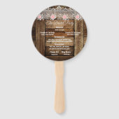 バ素朴ンウッド&レース結婚式 プログラム ハンドファン (裏面)