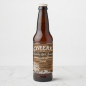 バ素朴ンウッド&レース |パーソナライズされた結婚s ビールラベル (正面)