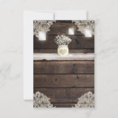 バ素朴ンウッド、レース&メイソンジャースのテーブル番号 招待状 (裏面)