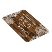 バ素朴ンウッド&レース |日付の保存 マグネット (右側)