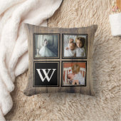 バ素朴ンウッド〔雄ジカの〕枝角ファミリーフォト クッション (ブランケット)