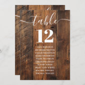 バ素朴ンウッドBohoテーブル番号座席表 招待状 (正面/裏面)