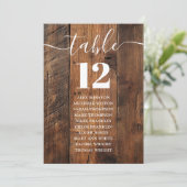 バ素朴ンウッドBohoテーブル番号座席表 招待状 (スタンド正面)