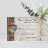 バ素朴ンカントリーウェディングRSVP 出欠カード (スタンド正面)