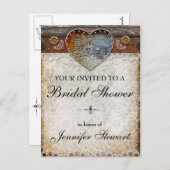 バ素朴ンカントリーブライダルシャワーはがき インビテーションポストカード (正面/裏面)