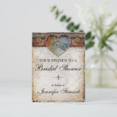 バ素朴ンカントリーブライダルシャワーはがき インビテーションポストカード (スタンド正面)