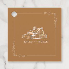 バ素朴ンゴールデンロッドファーム秋の結婚式 フェイバータグ