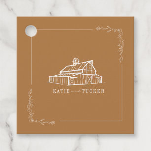 バ素朴ンゴールデンロッドファーム秋の結婚式 フェイバータグ