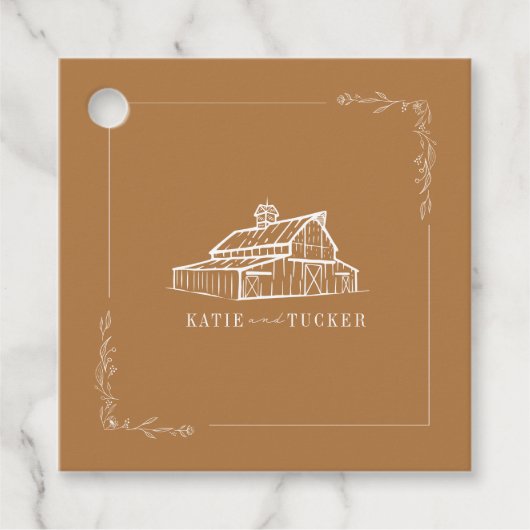 バ素朴ンゴールデンロッドファーム秋の結婚式 フェイバータグ (正面)