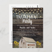 バ素朴ンサンフラワーズウッド婚約パーティ ポストカード (正面/裏面)