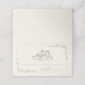 バ素朴ンセージグリーンファーム秋の結婚式 プレイスカード (外部開封)