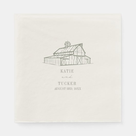 バ素朴ンセージ結婚グリーン スタンダードランチョンナプキン (正面)