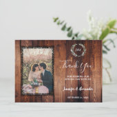 バ素朴ンドウッドの国のヴィンテージ写真結婚 サンキューカード (スタンド正面)