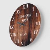 バ素朴ンドウッド名家国 ラージ壁時計 (傾斜)