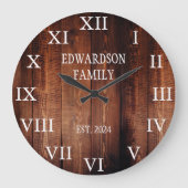 バ素朴ンドウッド名家国 ラージ壁時計 (正面)
